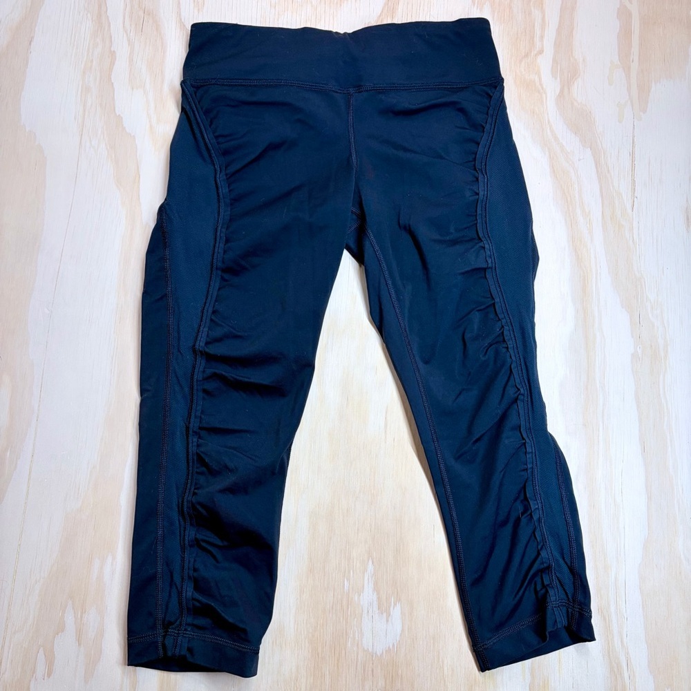 Lululemon 20" Run Inspire Crop Leggings Black 6 Luxtreme Size 6